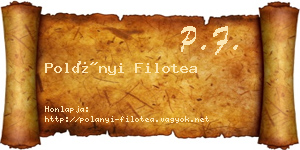 Polányi Filotea névjegykártya